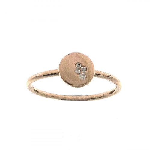 Ring in 18 Kt rose gold with diamonds
