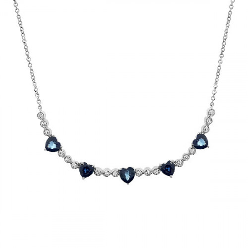 Necklace heart sapphire