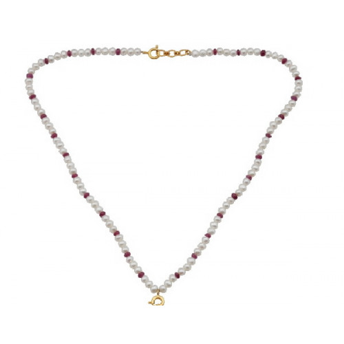 Necklace pearls and rubies