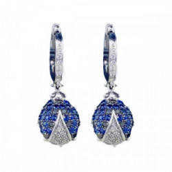 Pendientes diamante y zafiro