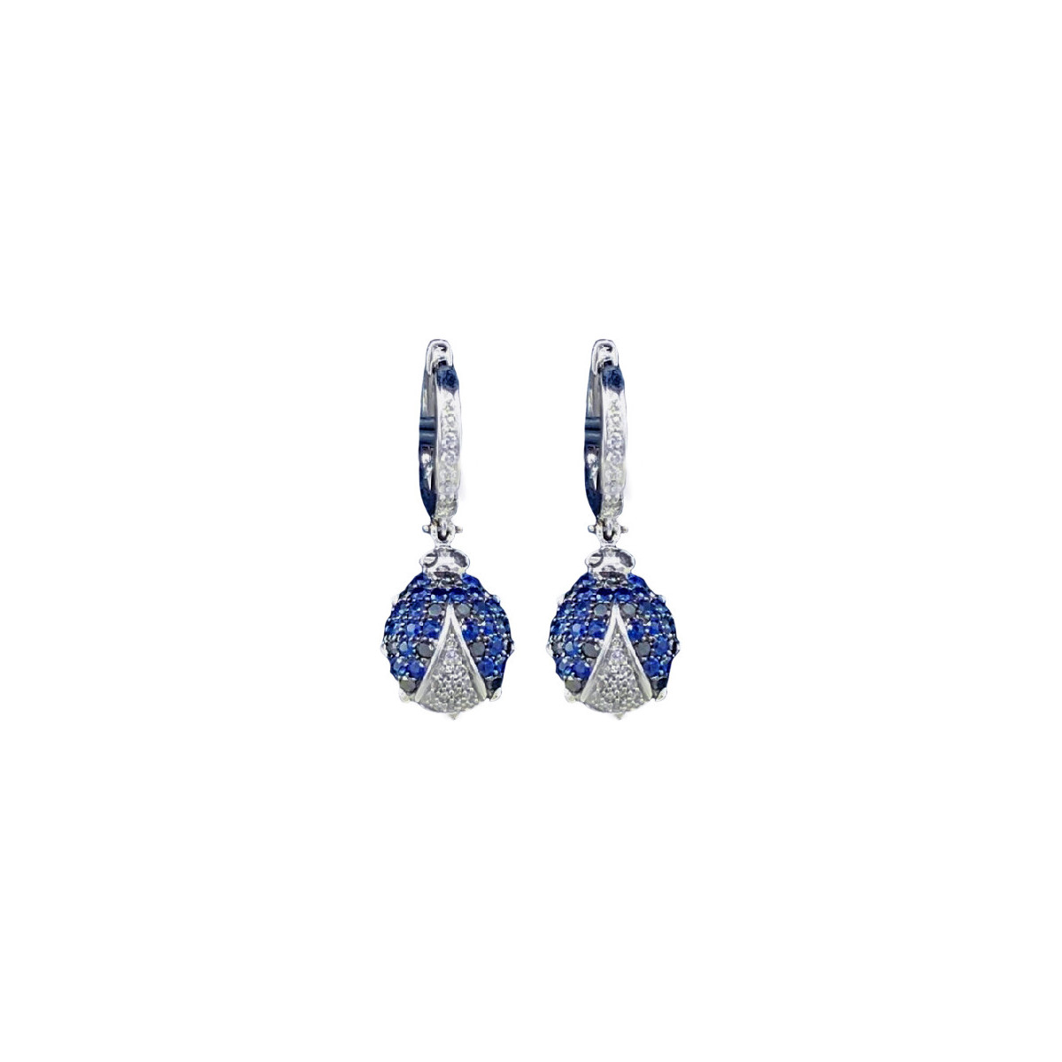 Earrings diamonds and sapphire