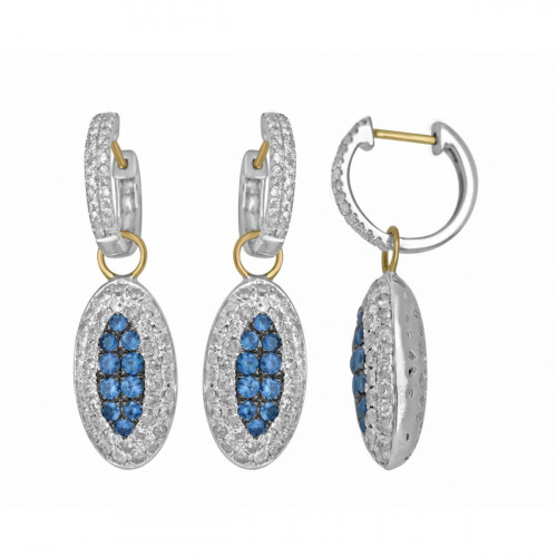 Earrings silver and sapphire