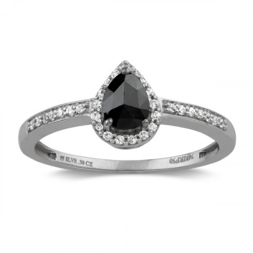 Anillo diamante negro