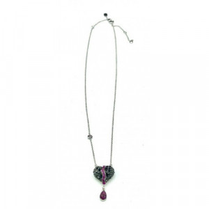 Necklace black diamonds and ruby