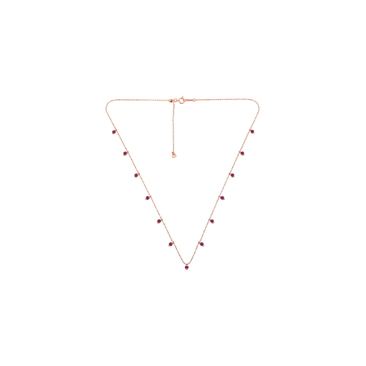 Necklace 18K Rose Gold Rubies