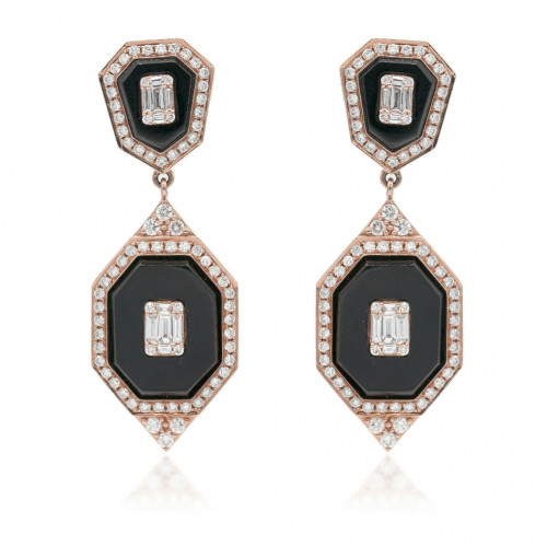 Earrings gold and diamonds