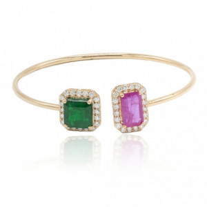 Bracelet emerald and ruby