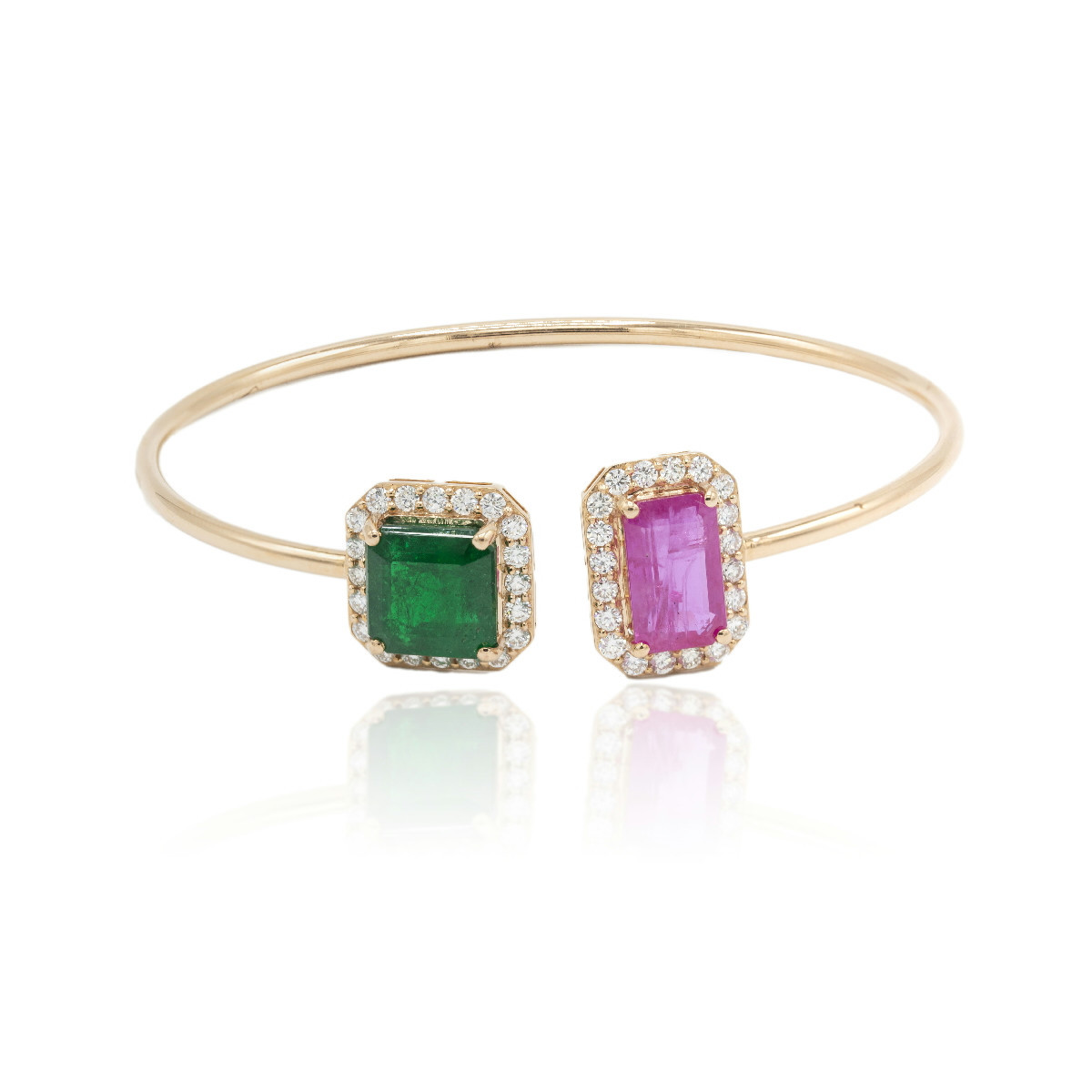 Bracelet emerald and ruby
