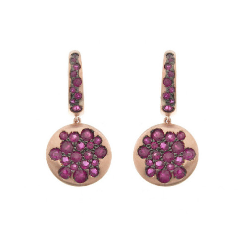 Pendientes Oro y Rubí