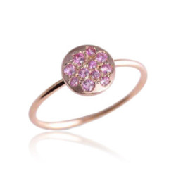 Anillo oro y zafiro rosa