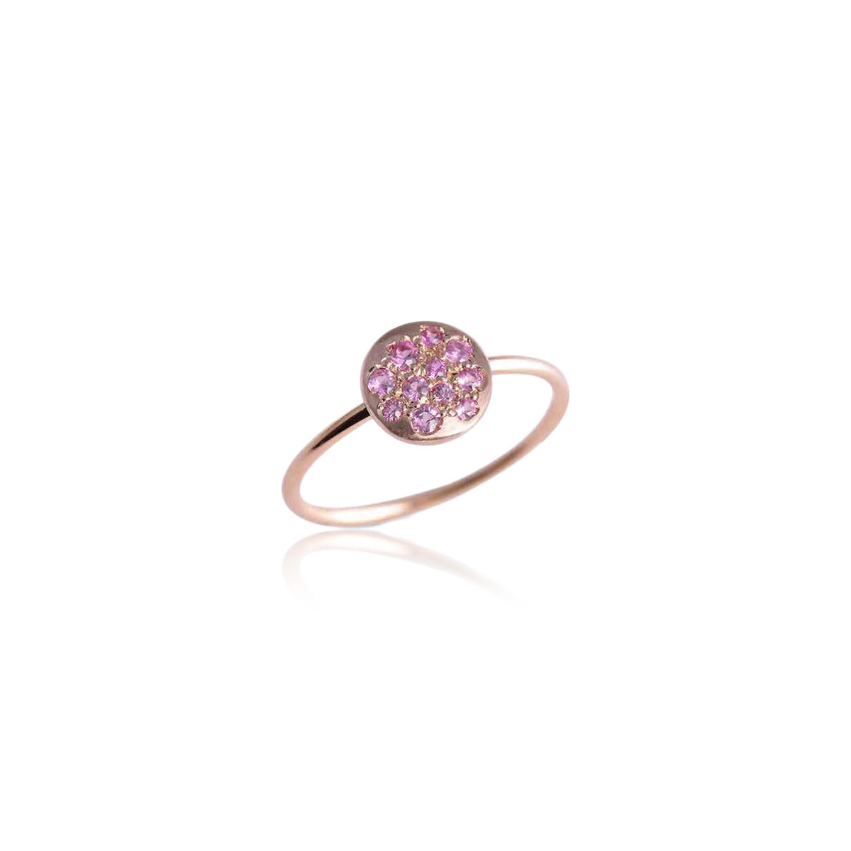 Anillo oro y zafiro rosa