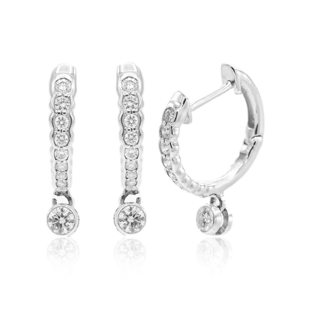 Earrings gold and diamonds