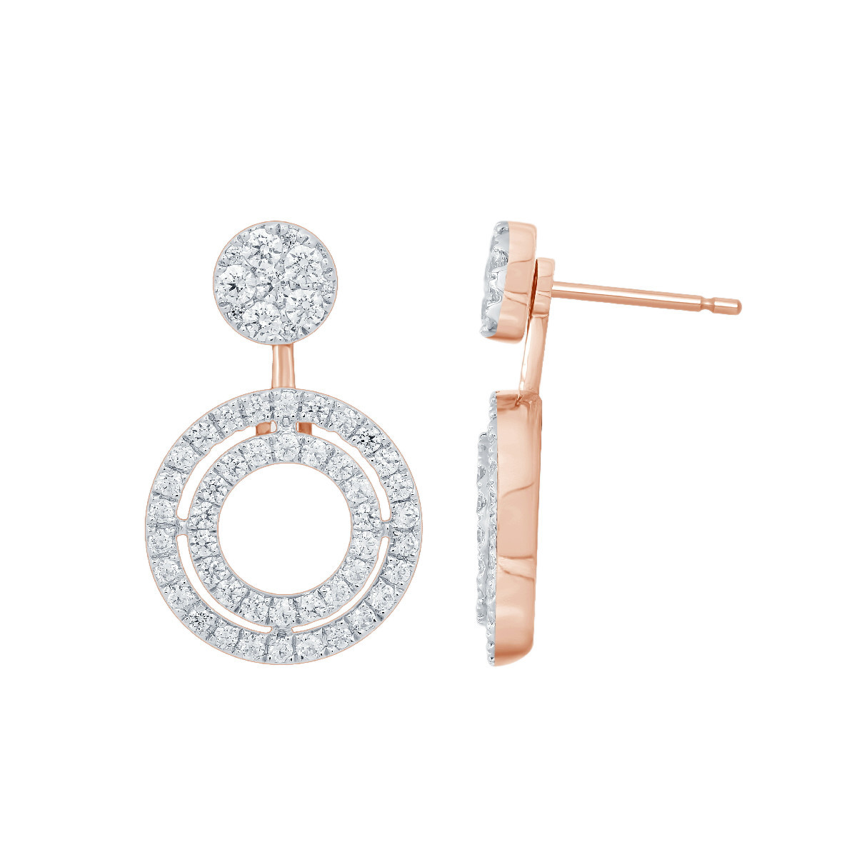 Earrings gold and diamonds