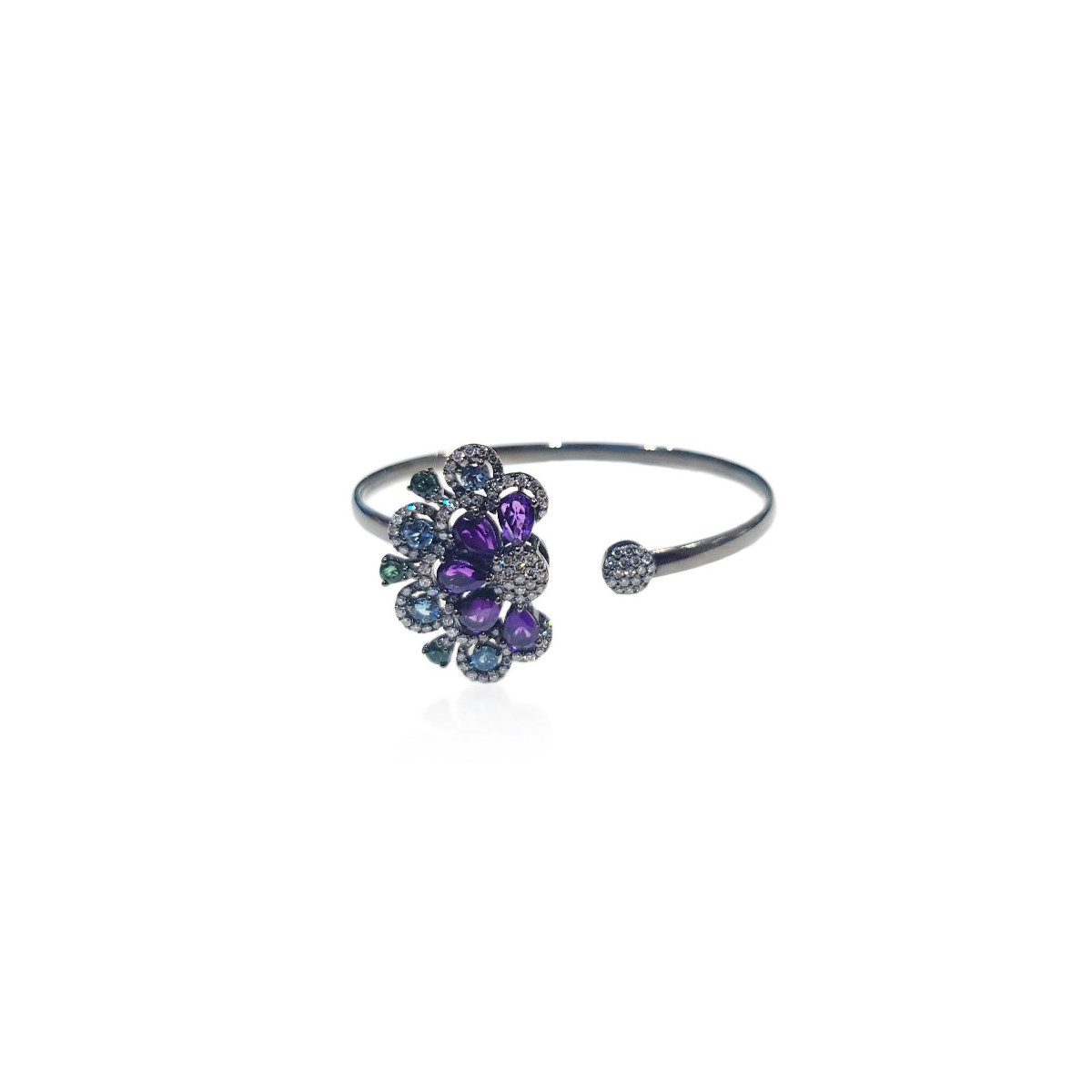 Pulsera oro blanco y amatista