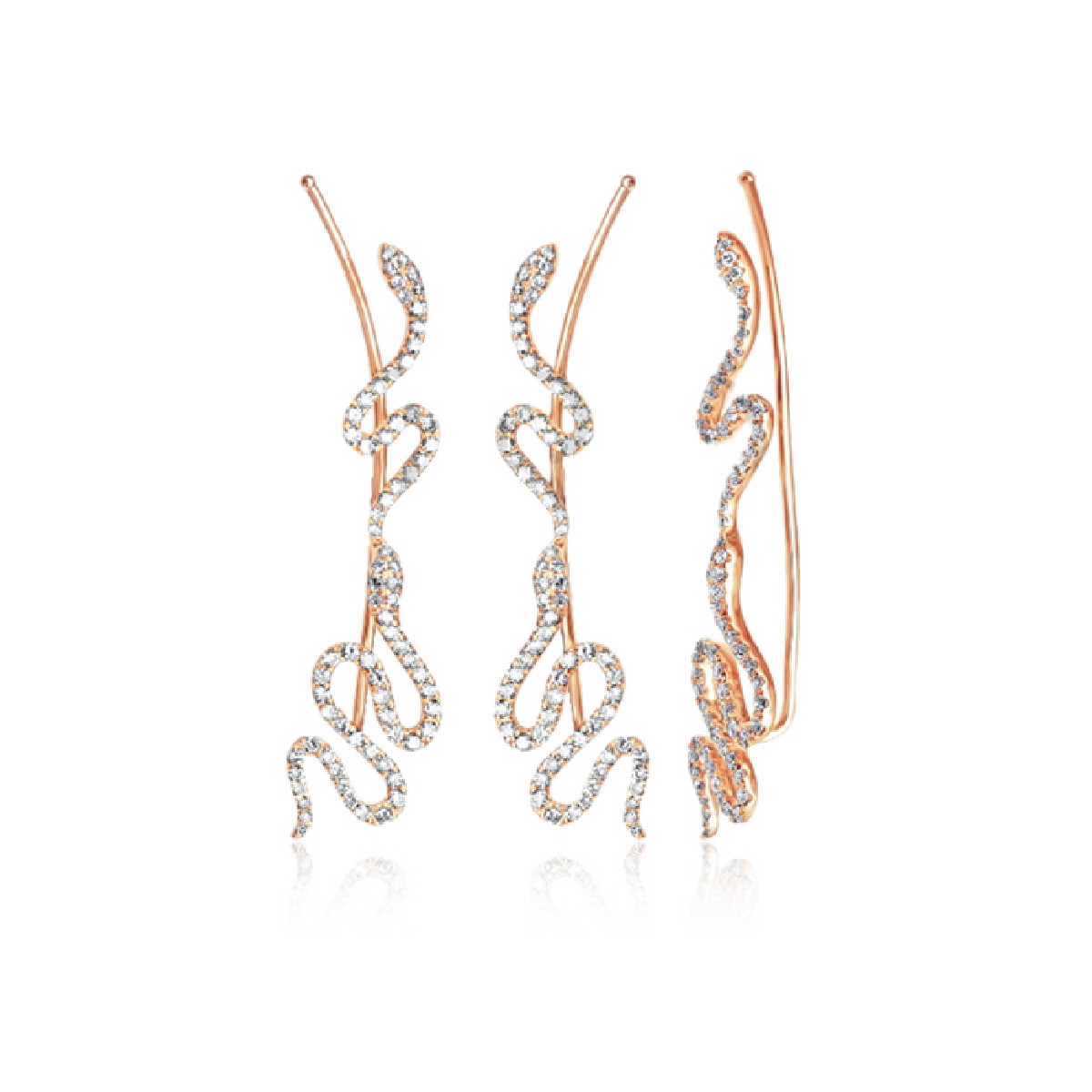 Ear Crawler oro y diamantes