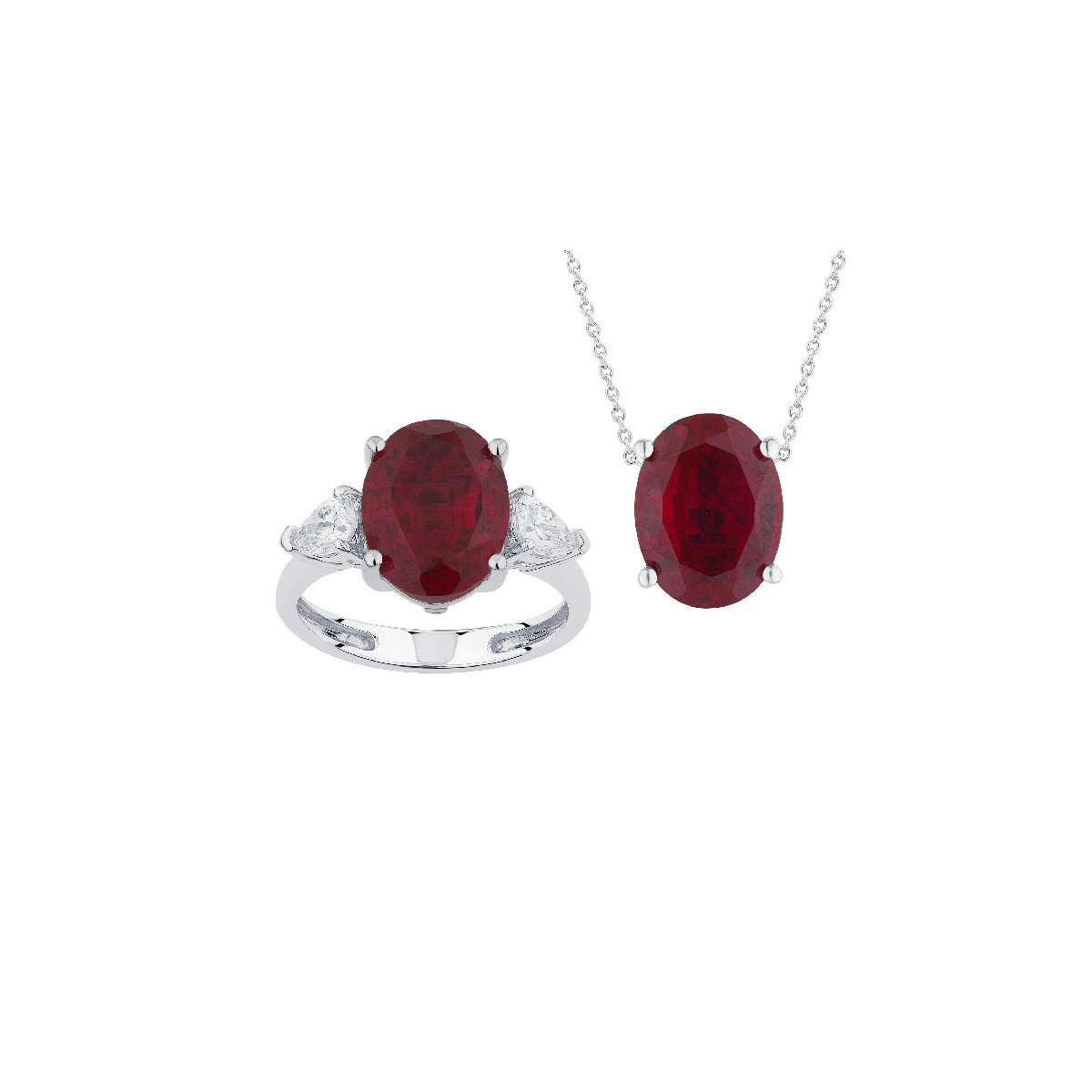 LG Diamond and TC Ruby Ring/Pendant