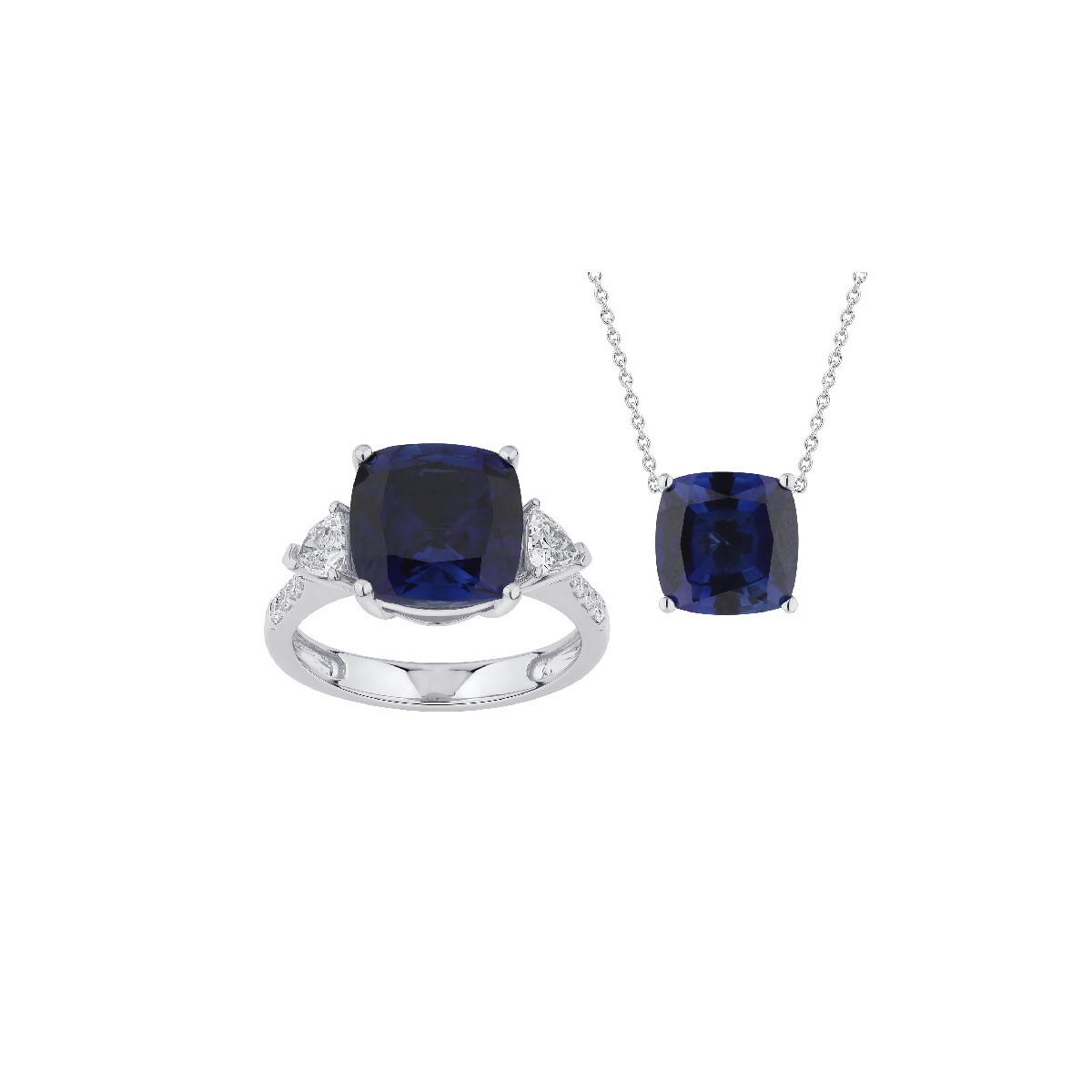 LG Diamond and D Sapphire Ring/Pendant
