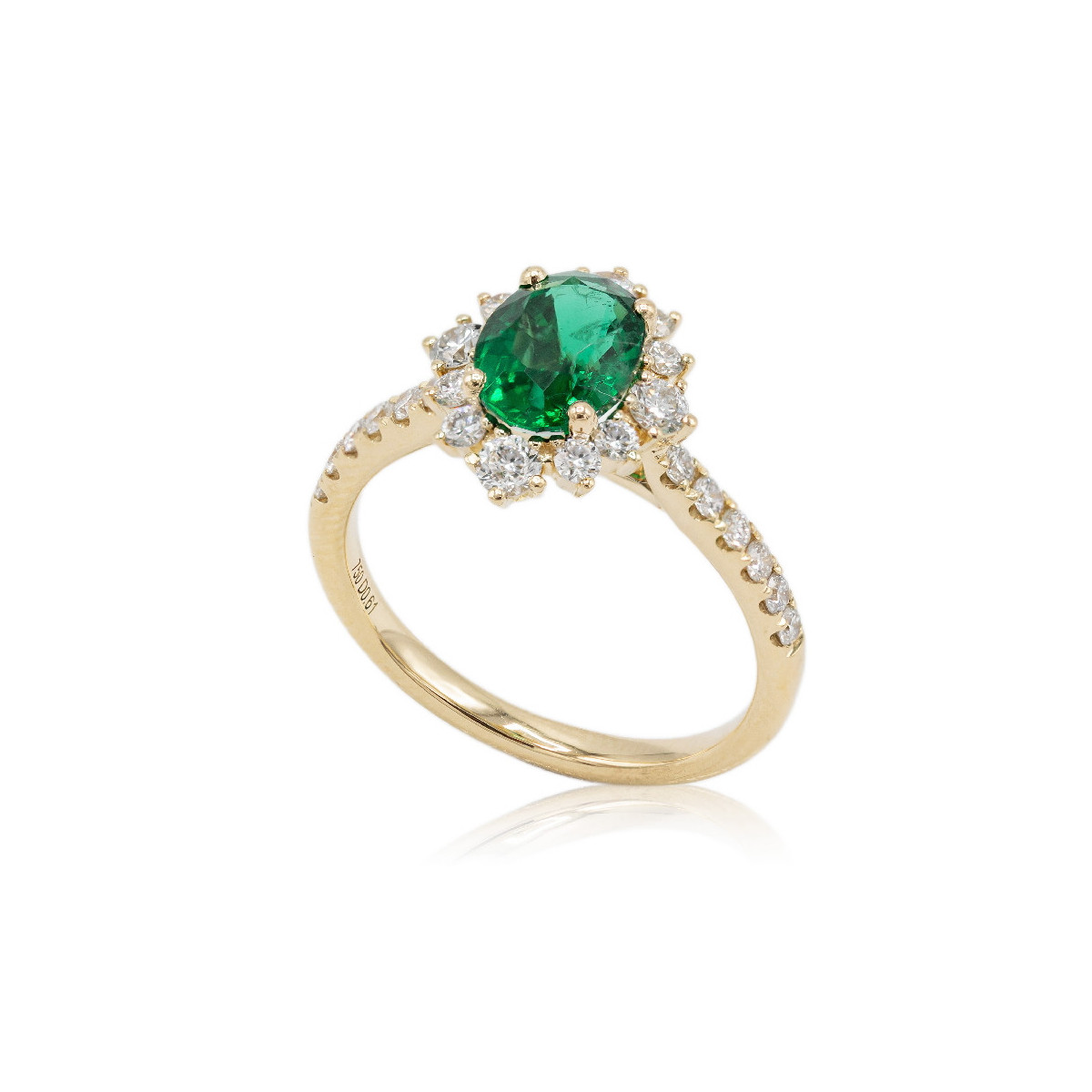 Gold and emerald ring
