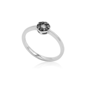 Anillo oro y diamante negro