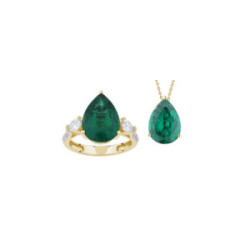 Anillo/Colgante Diamante LG y Esmeralda LG