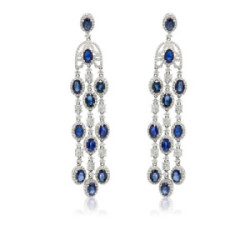Pendientes diamantes y zafiros