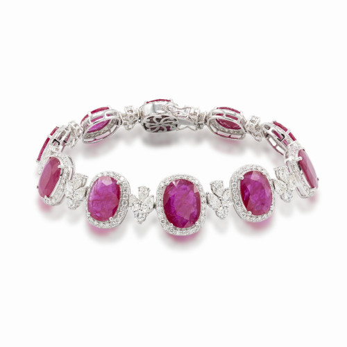 Diamond and ruby bracelet