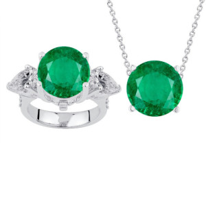 Anillo/Colgante Diamante LG y Esmeralda LG