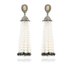 Earrings 18K Gold Silver Diam CS