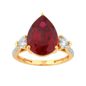 Anillo/Colgante Diamante LG y Rubí TC