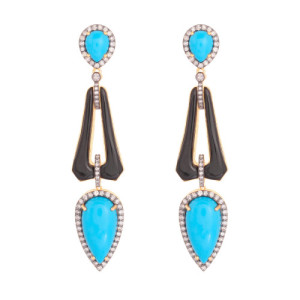 Earrings 18K Gold Silver Diamonds Tq Ox