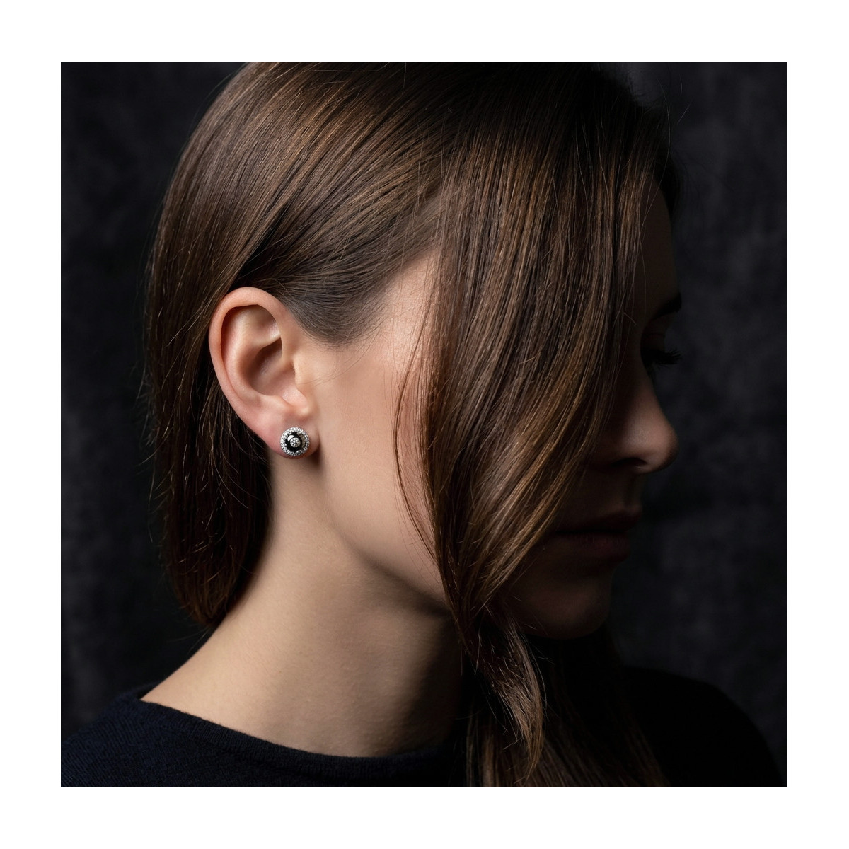 Pendientes diamante negro