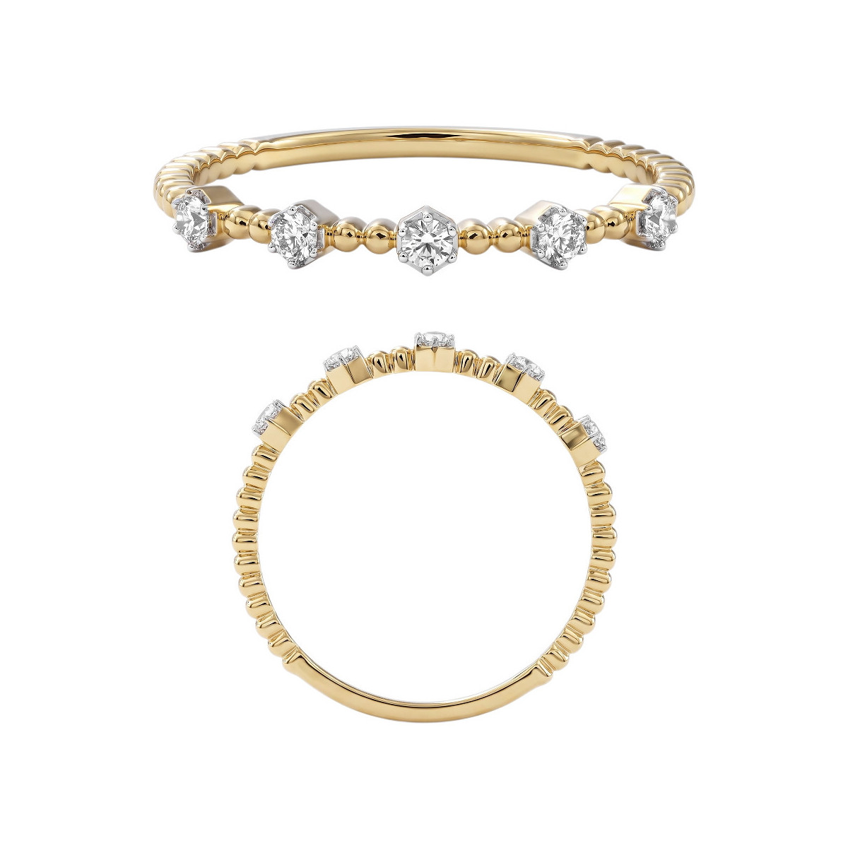 Gold and Diamonds Ring