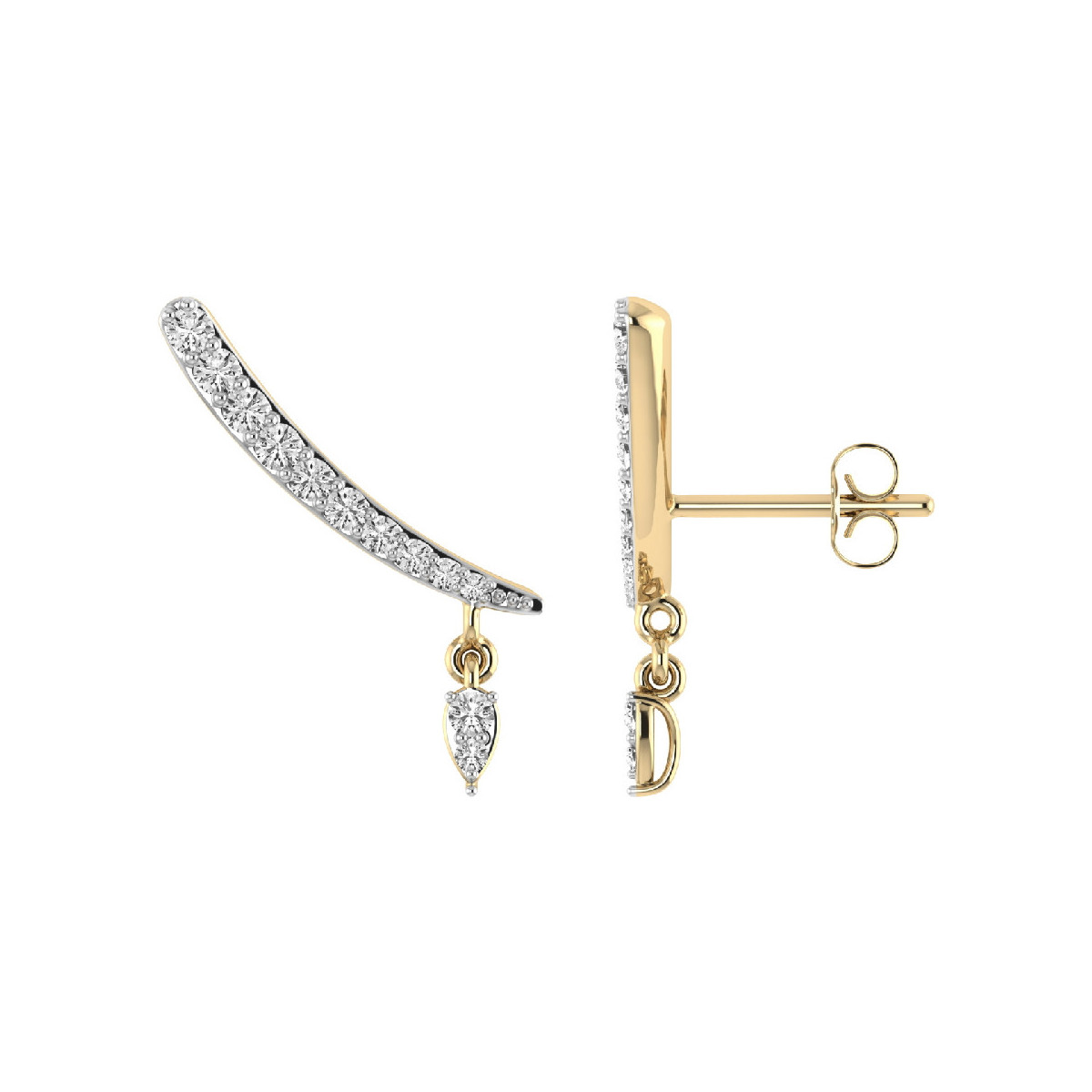 Gold and Diamonds Earrings