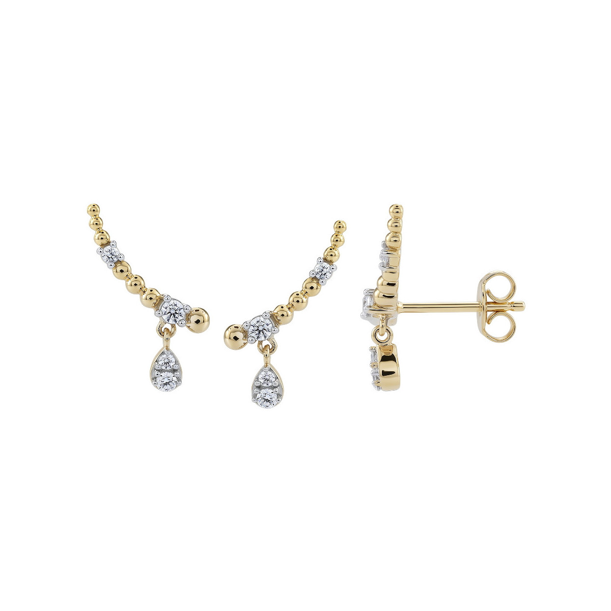 Pendientes oro y diamantes